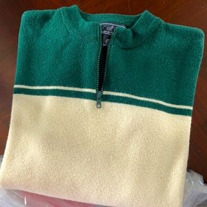 Cream & Green Banana Republic Wool Sweater